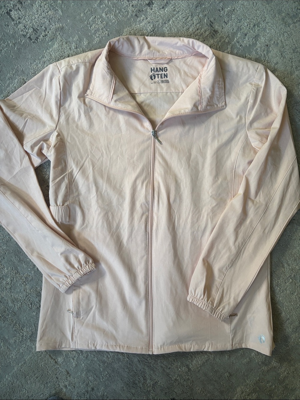 Hang Ten Pale Pink Full‑Zip Lightweight Jacket